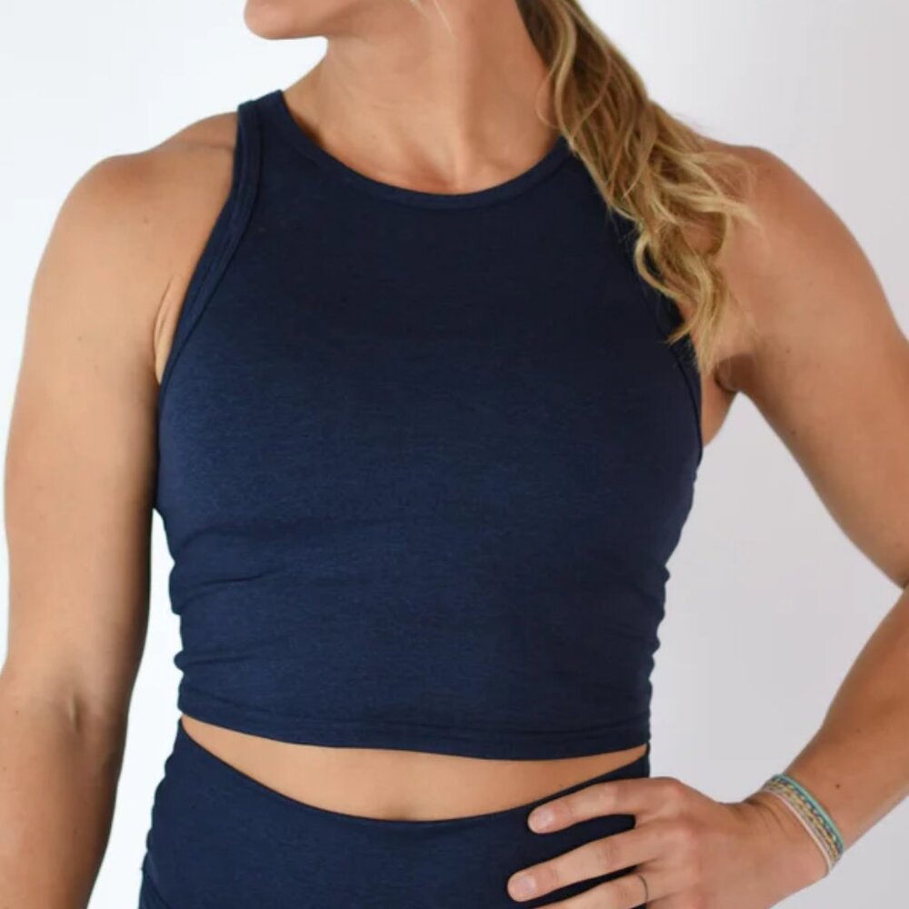 FLEO  Tempo Crop‎ Tank - Fitted in Night Sky